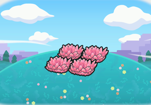 고지대의 분홍 풀숲