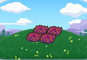 고지대의 빨간 풀숲